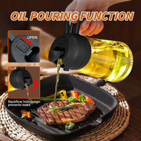 2 in 1 Oil Sprayer for Cooking, 17oz/500ml