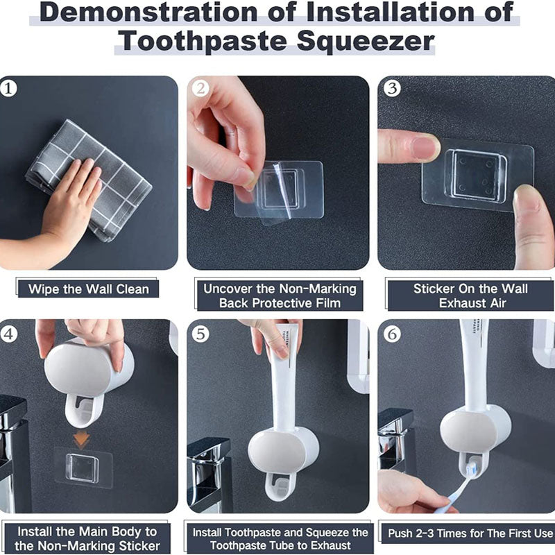 Wall Mounted Automatic Toothpaste Dispenser Squeeze