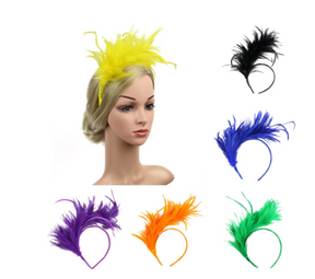 Handmade Chicken Feather Pan Flower Headband Retro Hair Accessories